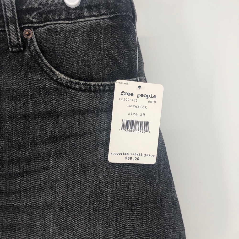 Free People Denim Black Mini Skirt New Size 26 /29 - Picture 4 of 7